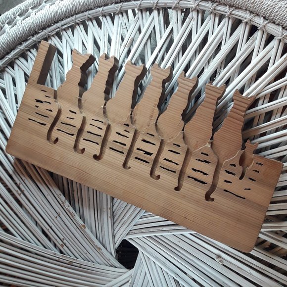 Wooden Cat Wall Decor Fence Wood Block Kitties - Picture 15 of 15